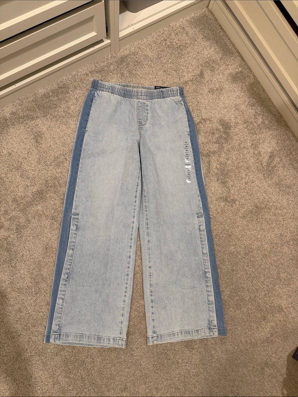 American Eagle Light Blue Two-Tone Wide Leg Low Rise Dreamy Drape Women’s XS